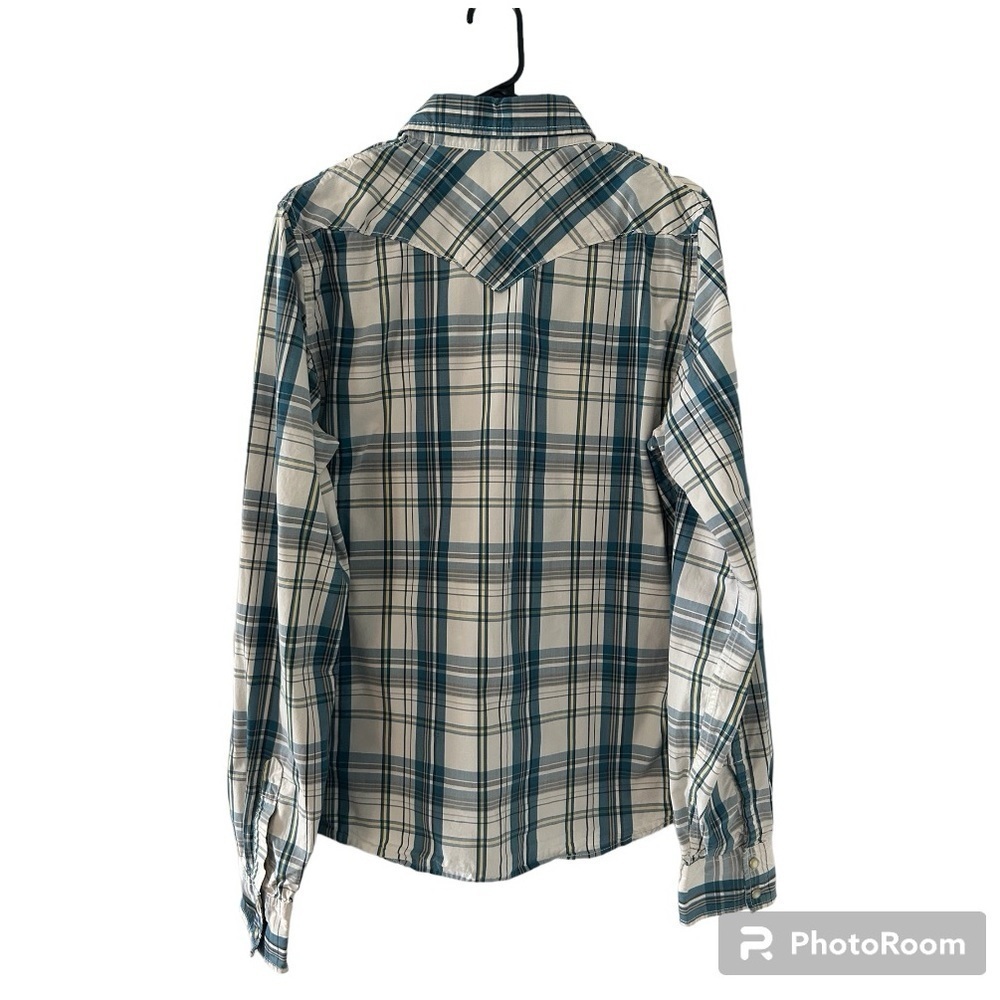 5/$25 Hollister men’s plaid pearl snap shirt size large - Picture 2 of 10